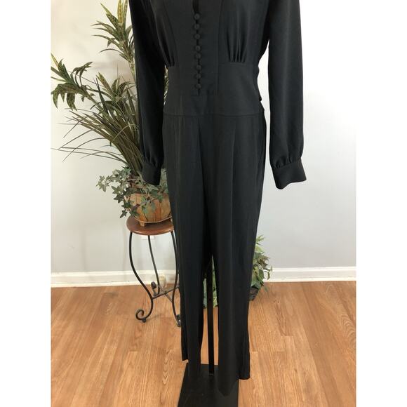 Eva Mendes Overall Jumpsuit Size 2 Long Sleeve Black Y2K Fairy Core Barbiecore - Picture 3 of 12